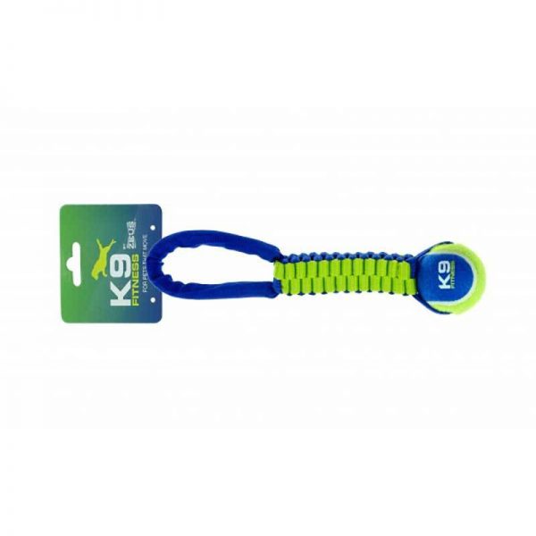 K9-Fitness Pega Nylon Cruzado com Bola Ténis