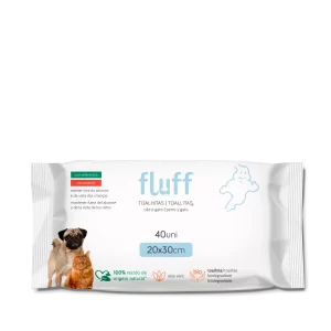 Fluff -Toalhitas Húmidas p/ cães e gatos 40uni
